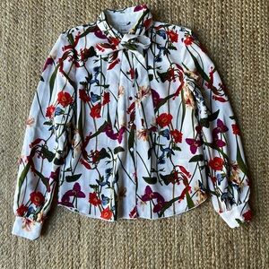 Aritzia Floral Little Moon Button Down Blouse Size XS